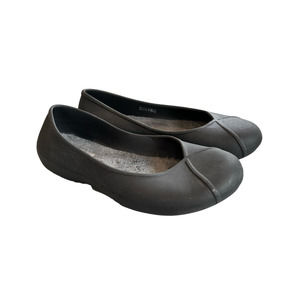 Crocs Women's Olivia II‎ Faux Fur Lined Ballet Flat Black Grey Size 7